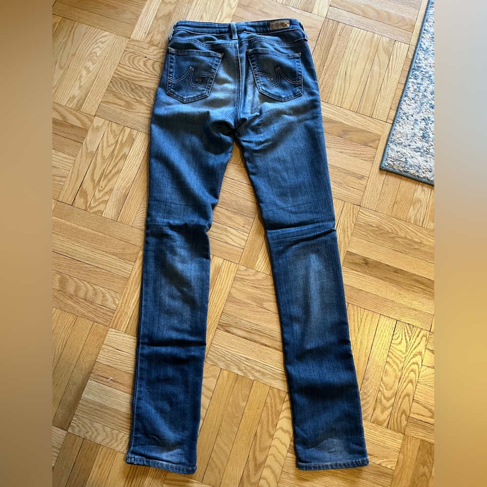 Agolde the Premier Skinny Straight Blue Denim Jeans - Picture 5 of 6